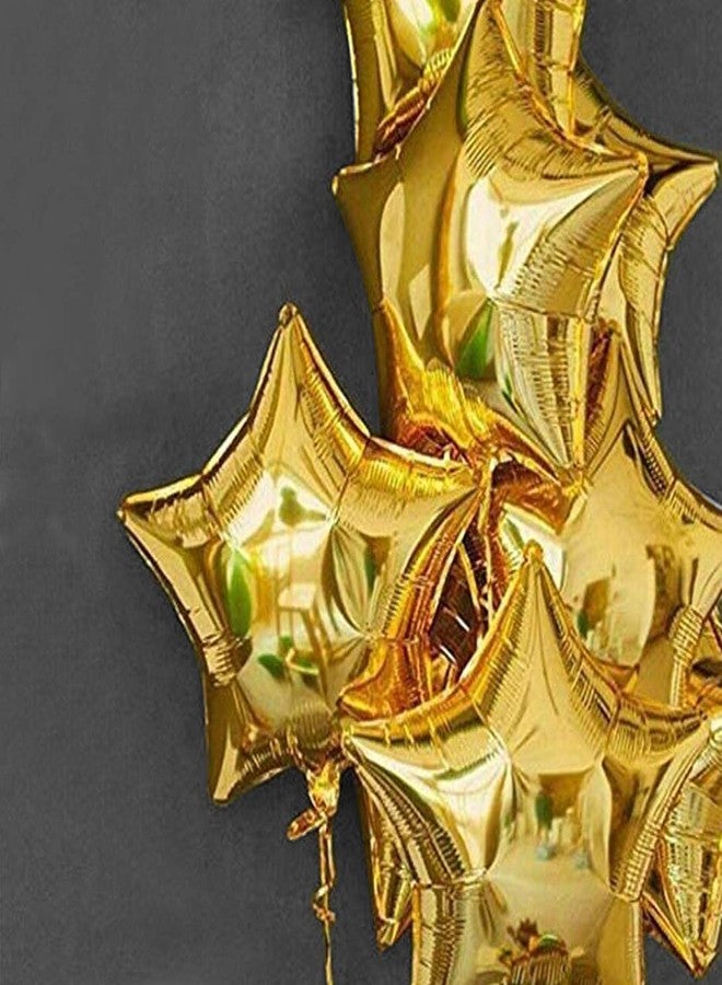 AMFIN® (Pack of 5) 18 Inch Star Shape Foil Balloon with Balloons Ribbon for Birthday, Baby Shower, Wedding Anniversary Party Home Decoration/Kids Birthday Decoration Items - Golden - Image 4